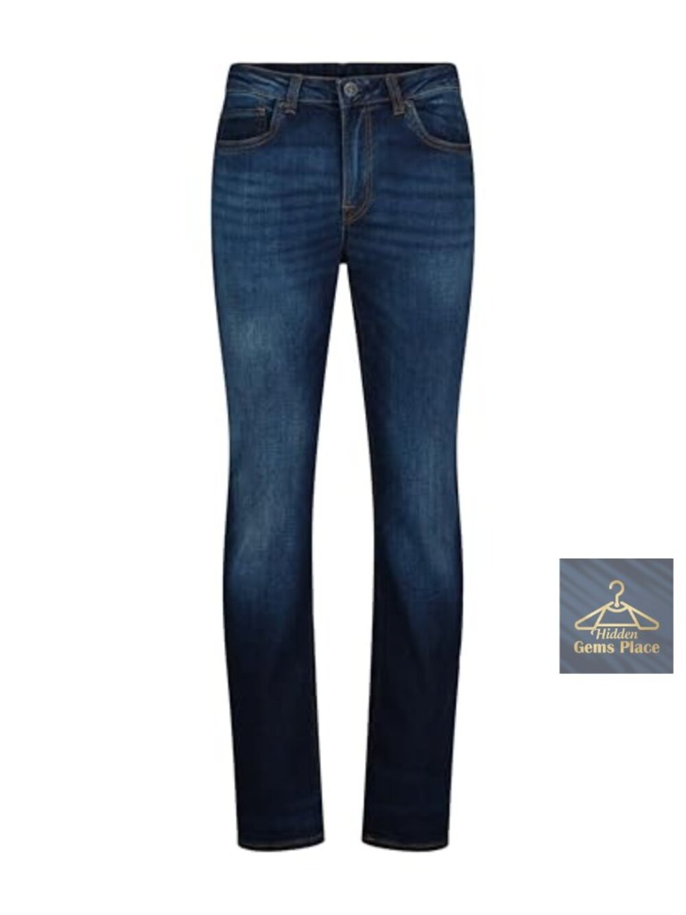 Straight Six Men's Straight Leg Jeans with Stretch 5-Pocket - Picture 4 of 6